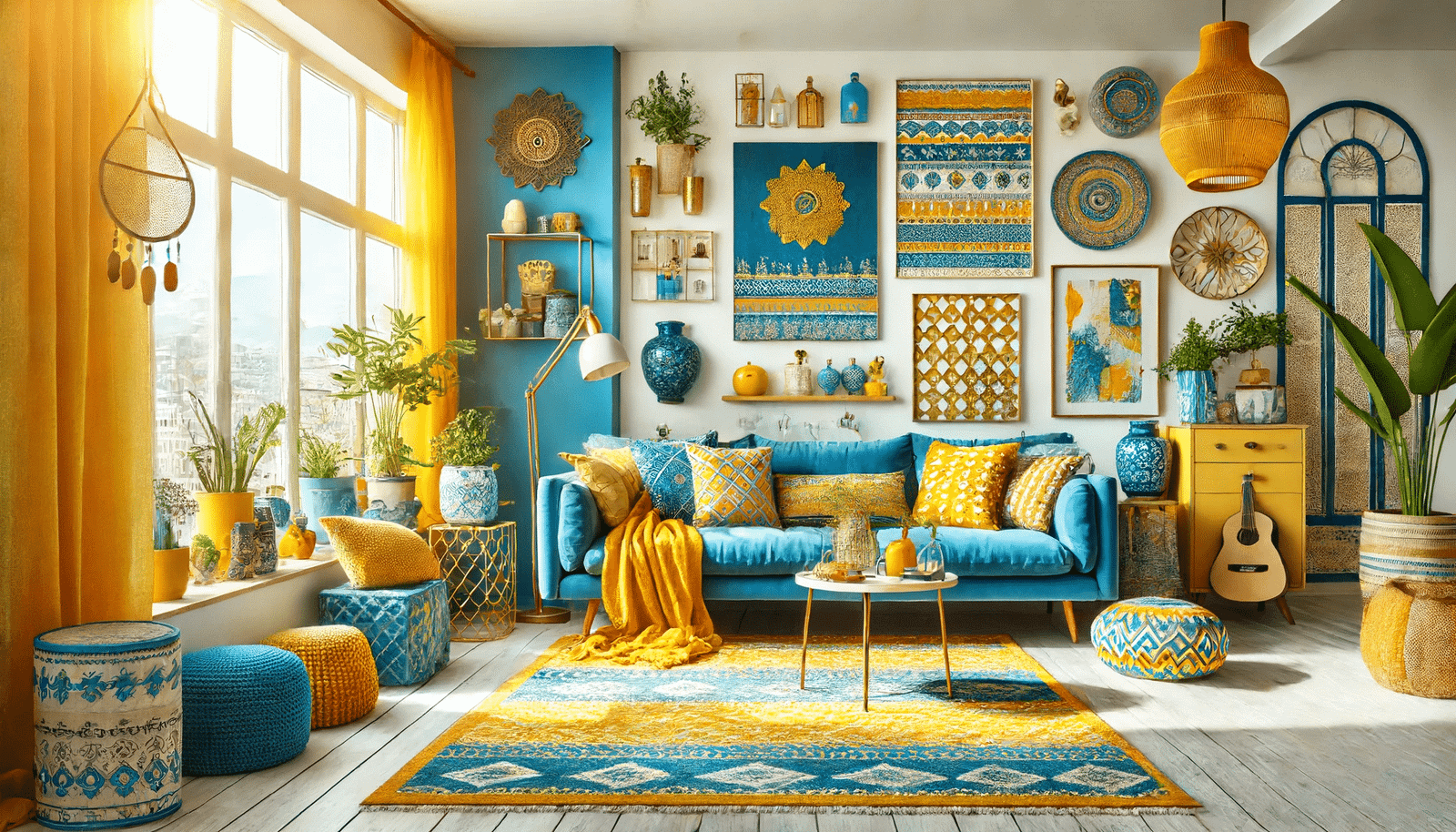 29 Vibrant Blue And Yellow Boho Decor Ideas For A Cheerful Home ...