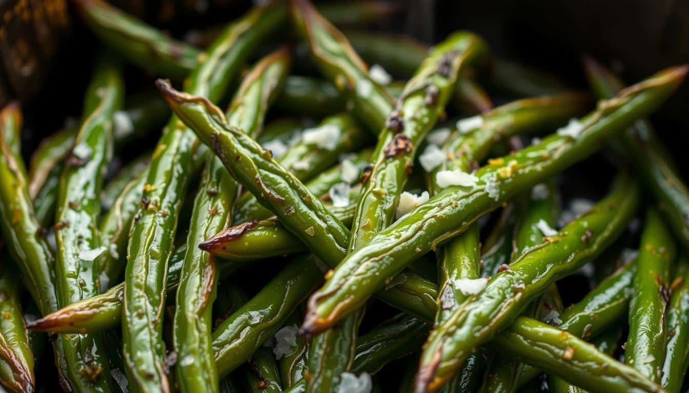 Air Fryer Roasted Green Beans - Quick &amp; Crispy