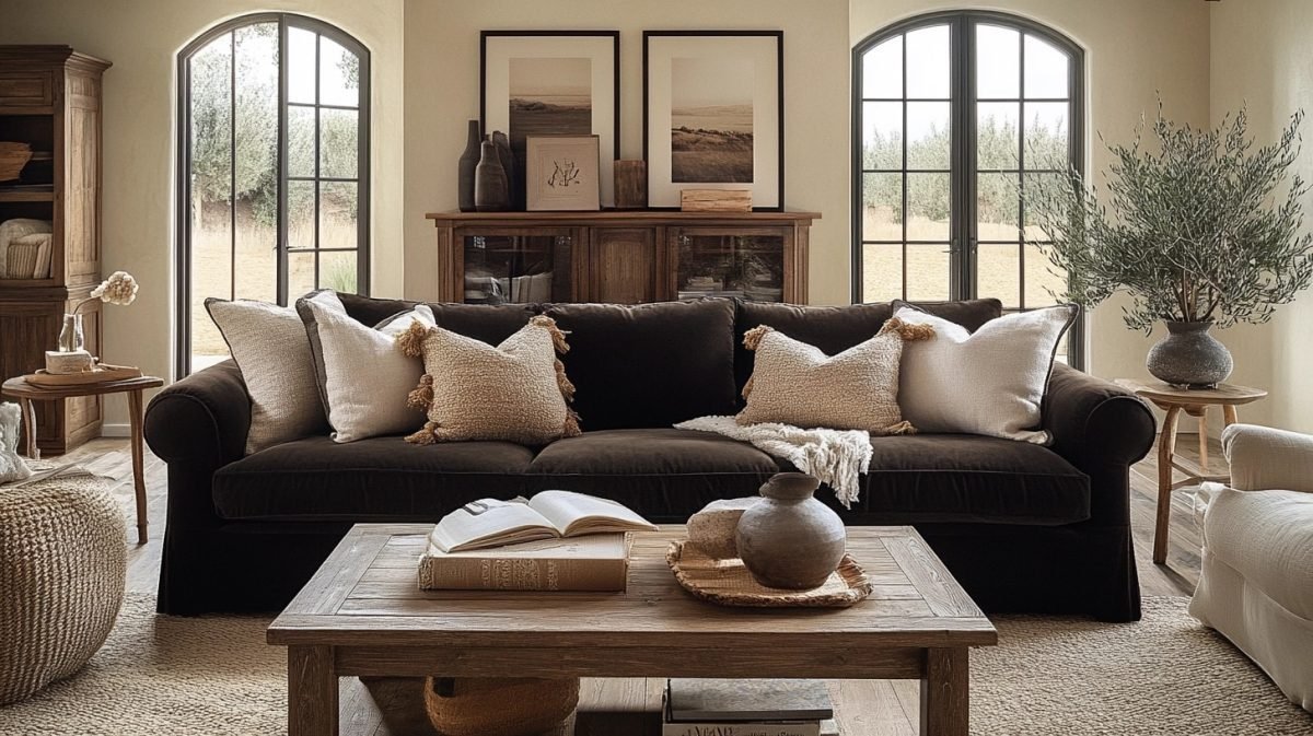 29 Dark Brown Couch Living Room Ideas For A Bold And Refined Design ...