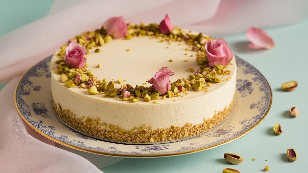 Delicate No-Bake Rose And Pistachio Cheesecake - Courtneys World