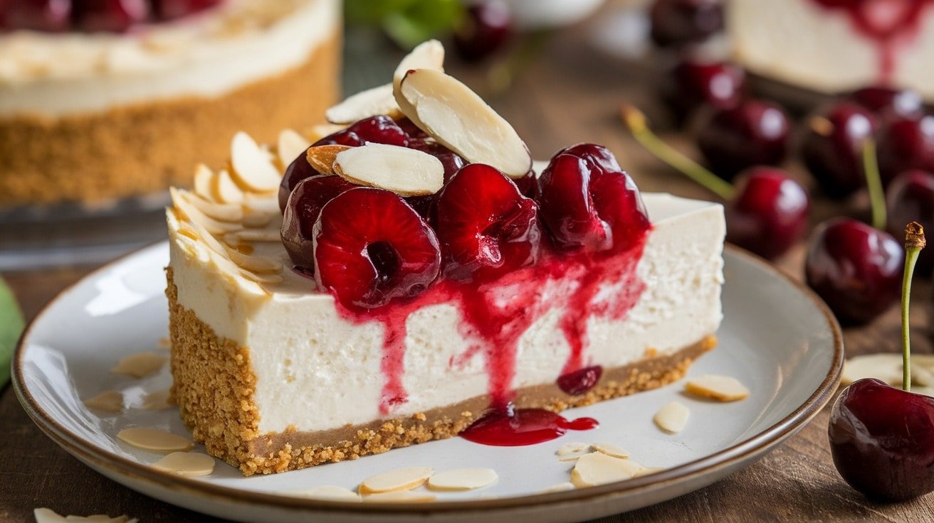 Delightful No-Bake Cherry Almond Cheesecake Recipe - Courtneys World