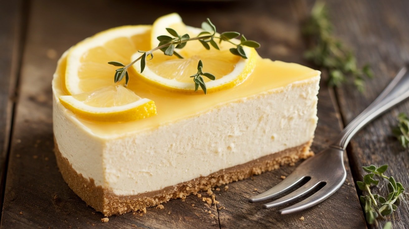 Refreshing No-Bake Lemon Thyme Cheesecake - Courtneys World