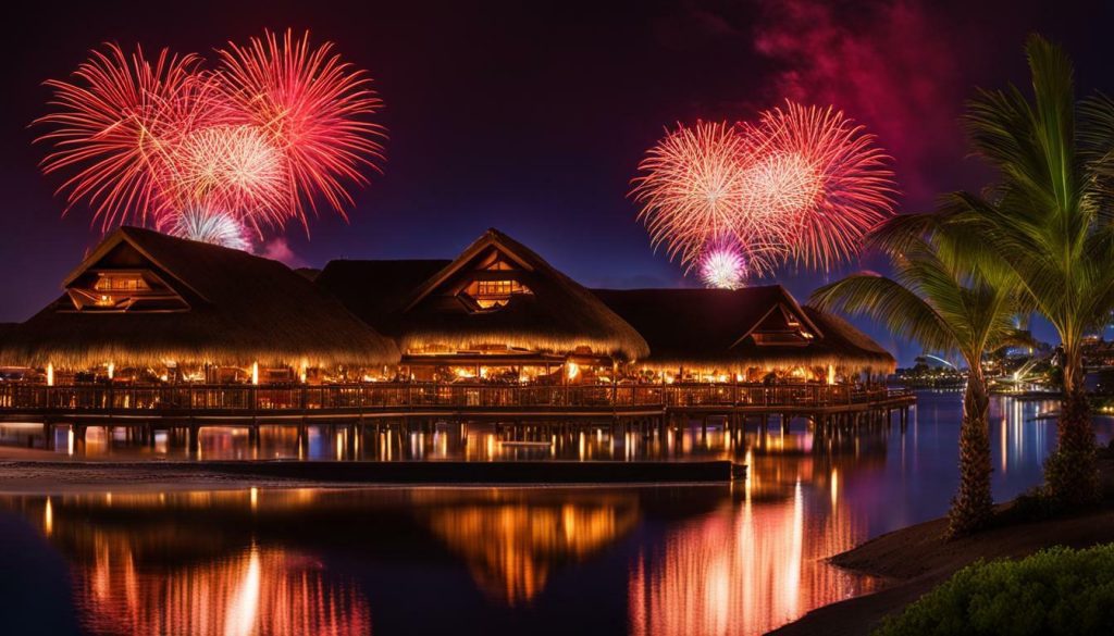 Disney's Polynesian Village Resort Beach at Night