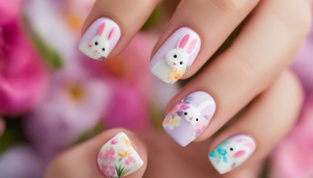 Easter bunny nail art