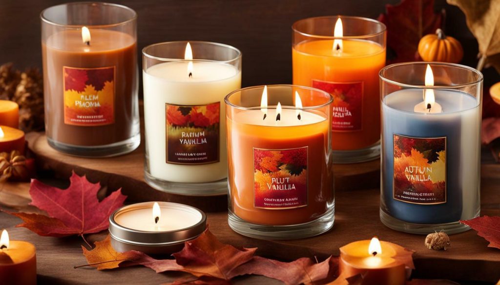 Fall candle collection at Bath and Body Works