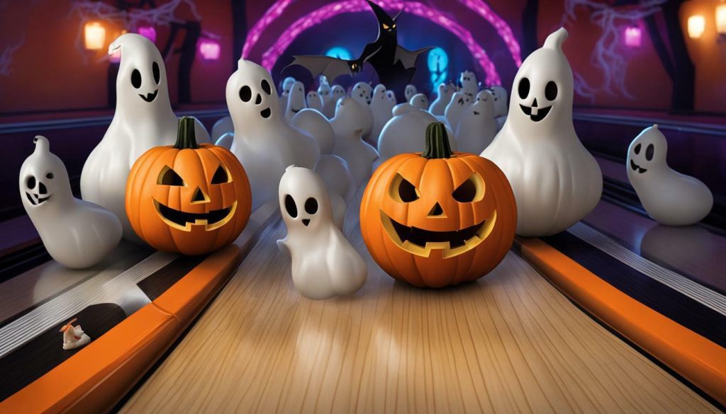 Halloween pumpkin bowling
