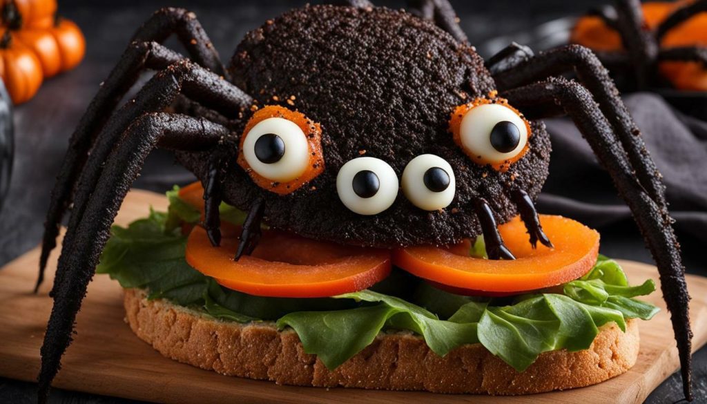 Halloween spider sandwich