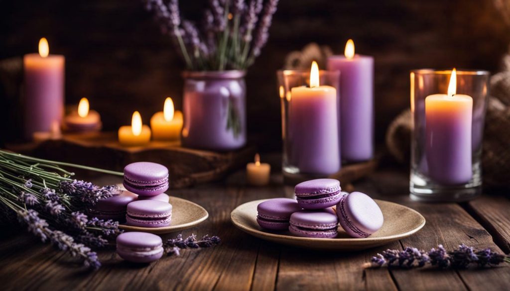 Lavender Marshmallow and Macaron Candles