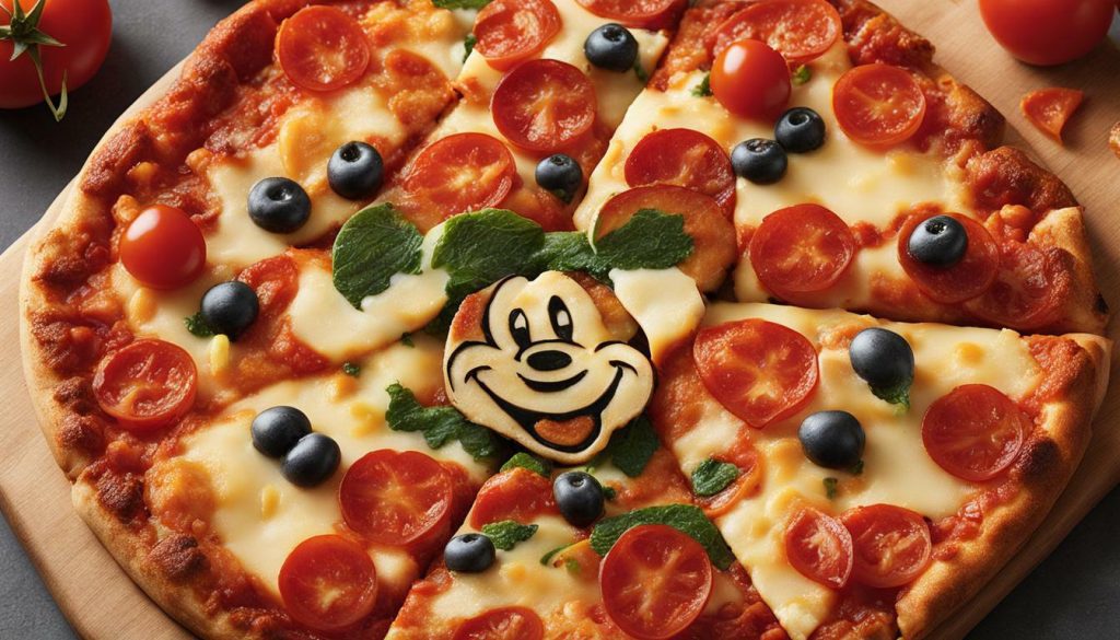Mickey Mouse-shaped Pizza