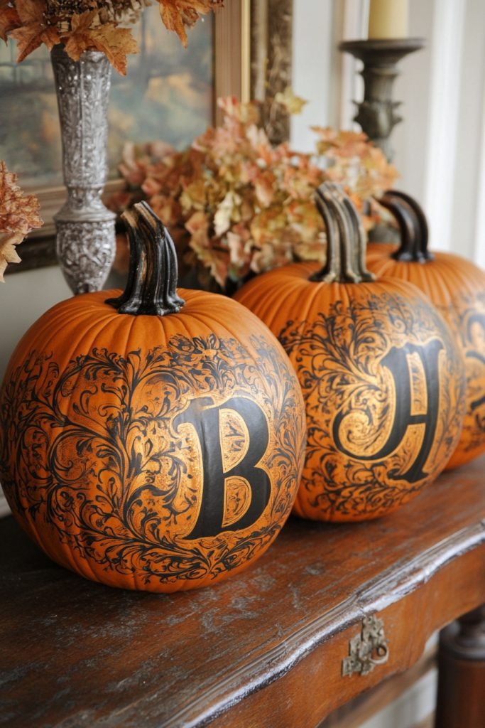 monogram pumpkins