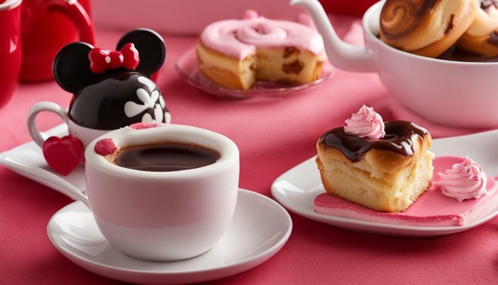 Pairing Minnie Mouse Valentines Cinnamon Roll with coffee