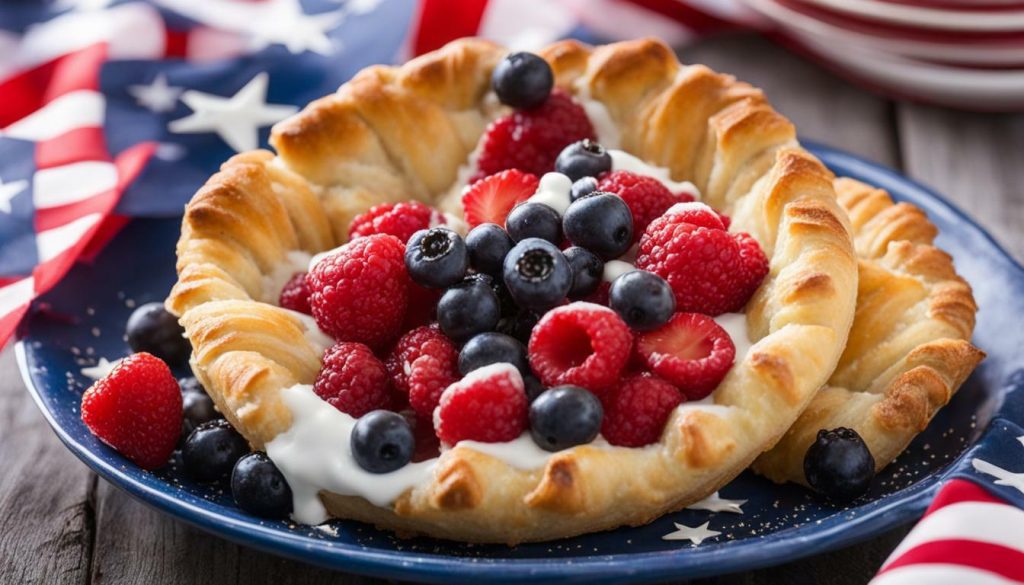 air fryer patriotic breakfast pastry