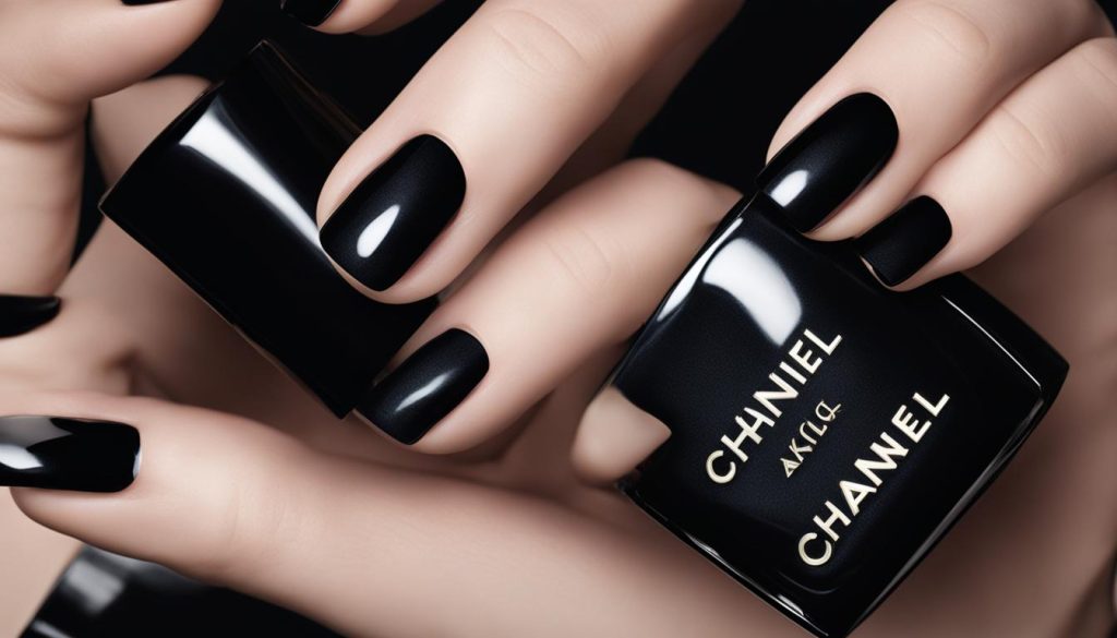 chanel black satin nail polish