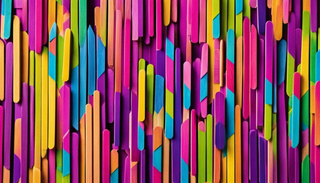 colorful popsicle sticks