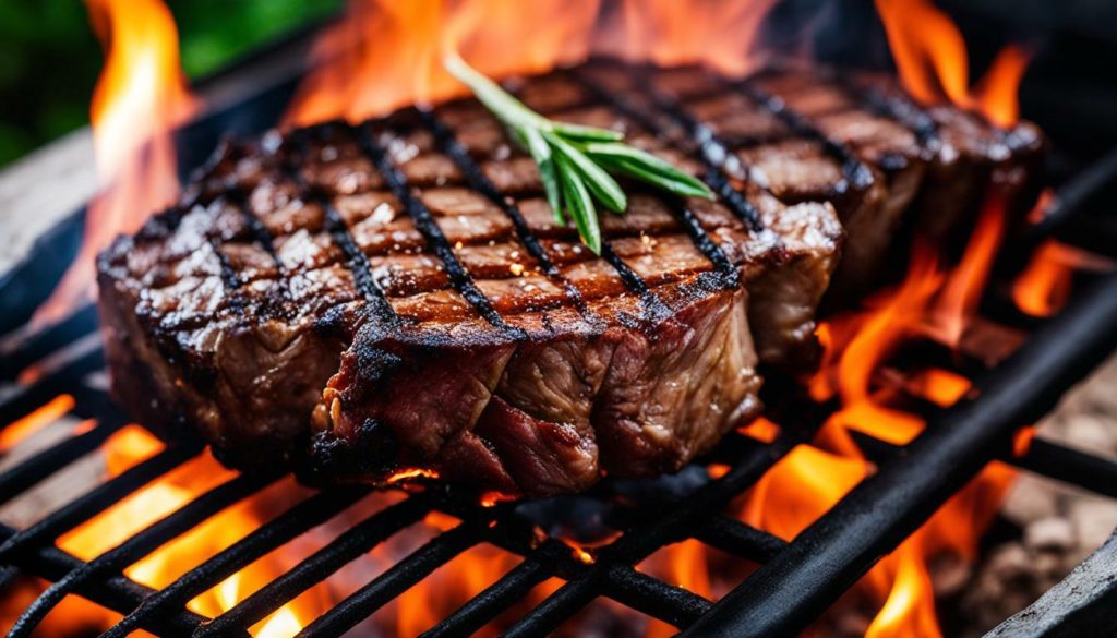 delmonico steak on grill
