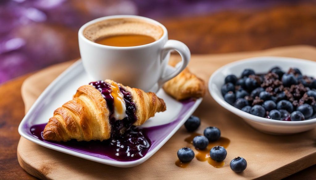 dunkin donuts blueberry cobbler croissant caramel latte square