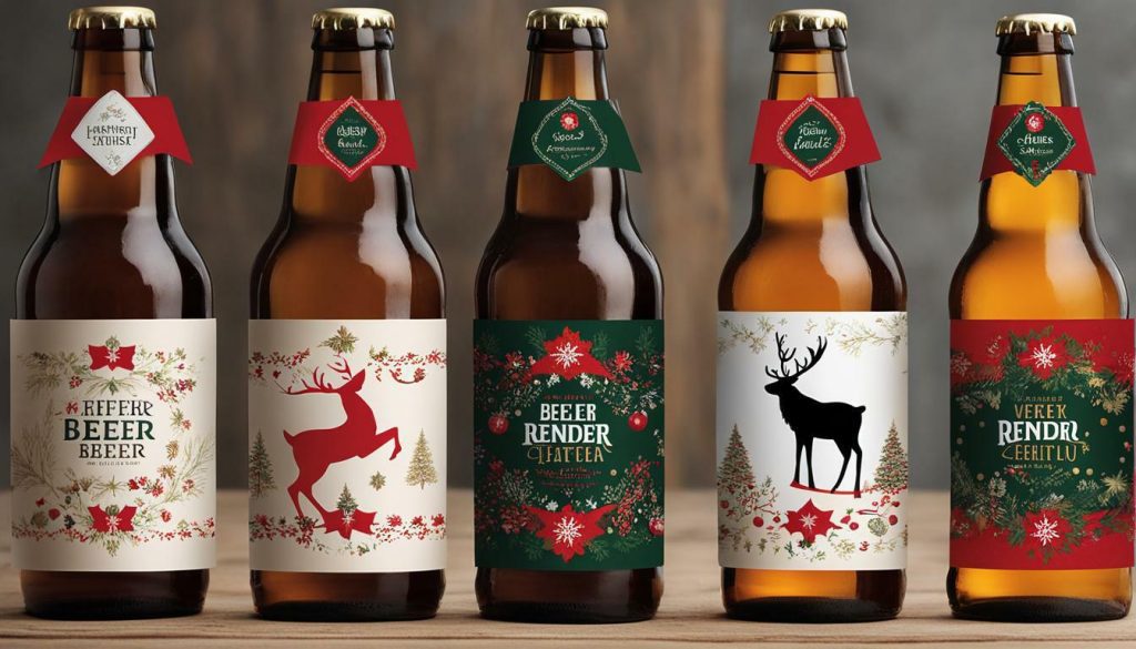 printable reindeer beer labels