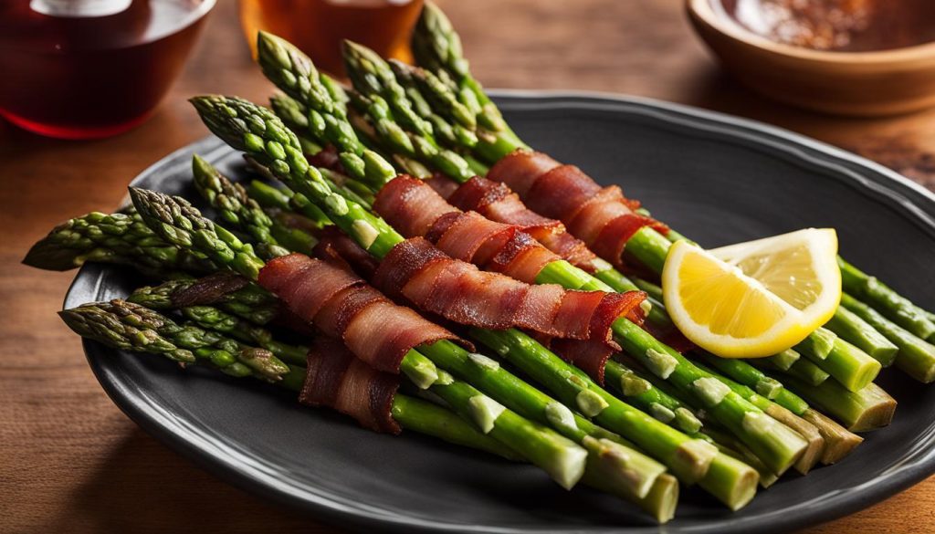 roasted bacon wrapped asparagus