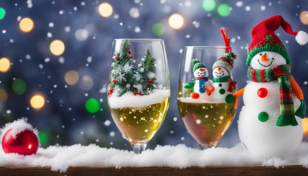 snowman handprint wine glasses