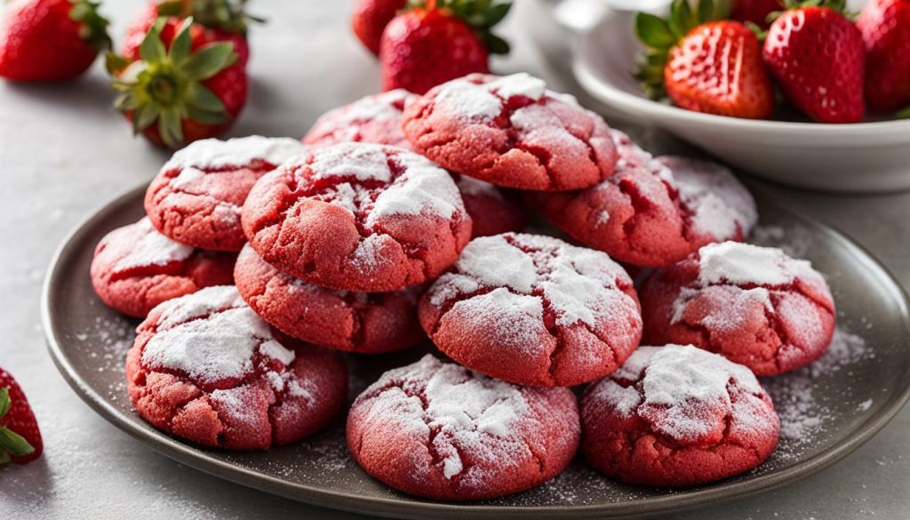 strawberry crinkle cookies
