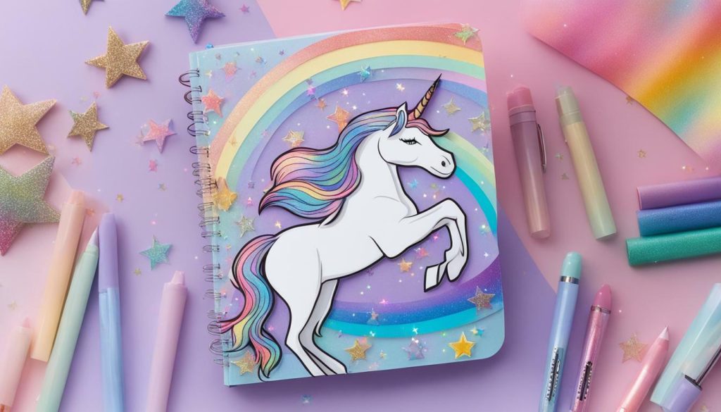 unicorn diy holographic notebook