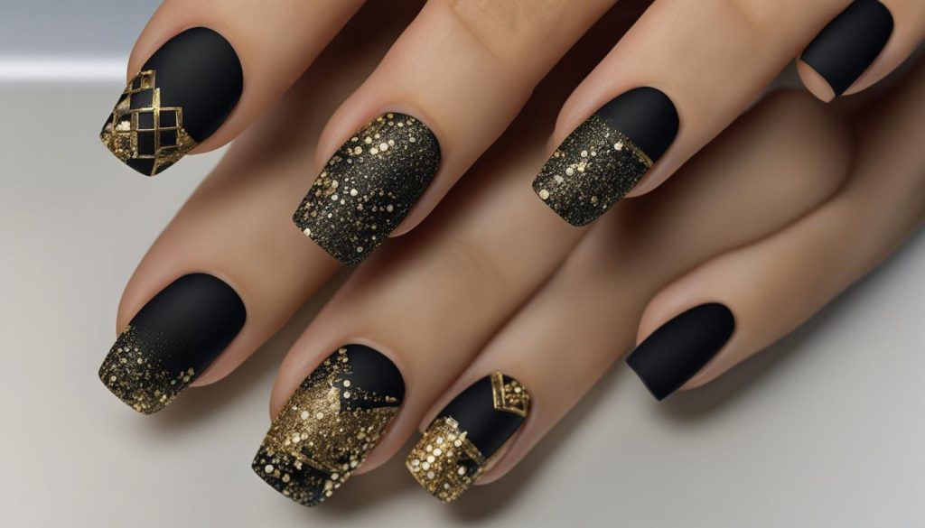 black and gold nail ideas