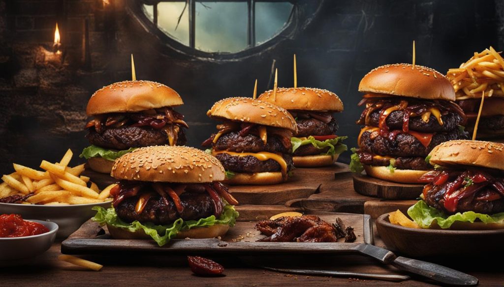 creepy crawly monster burger toppings