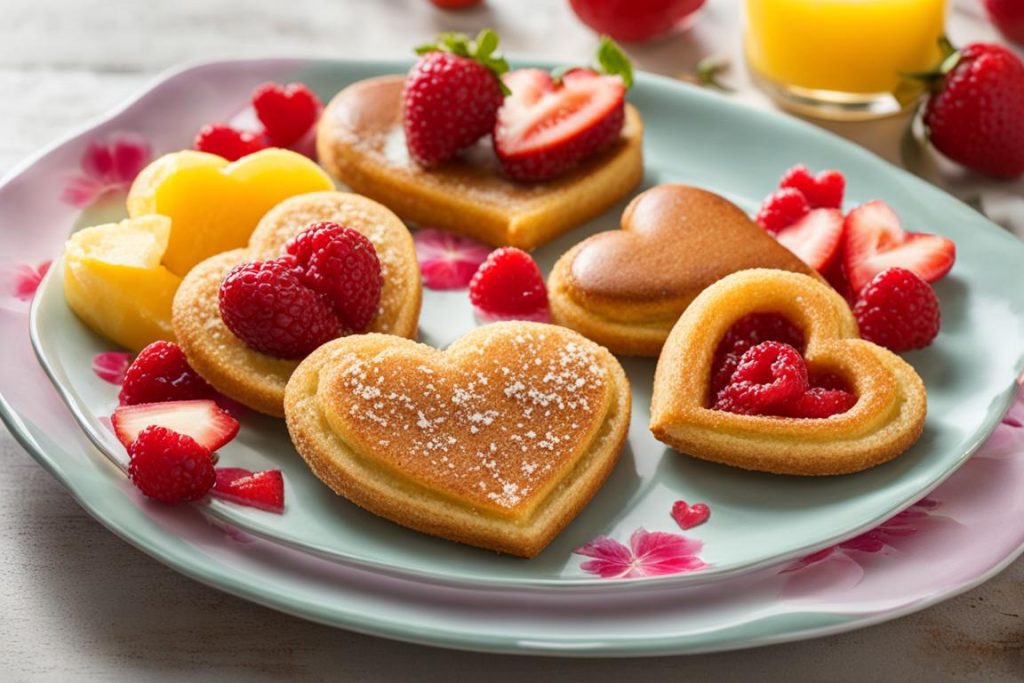 heart shaped breakfast treats