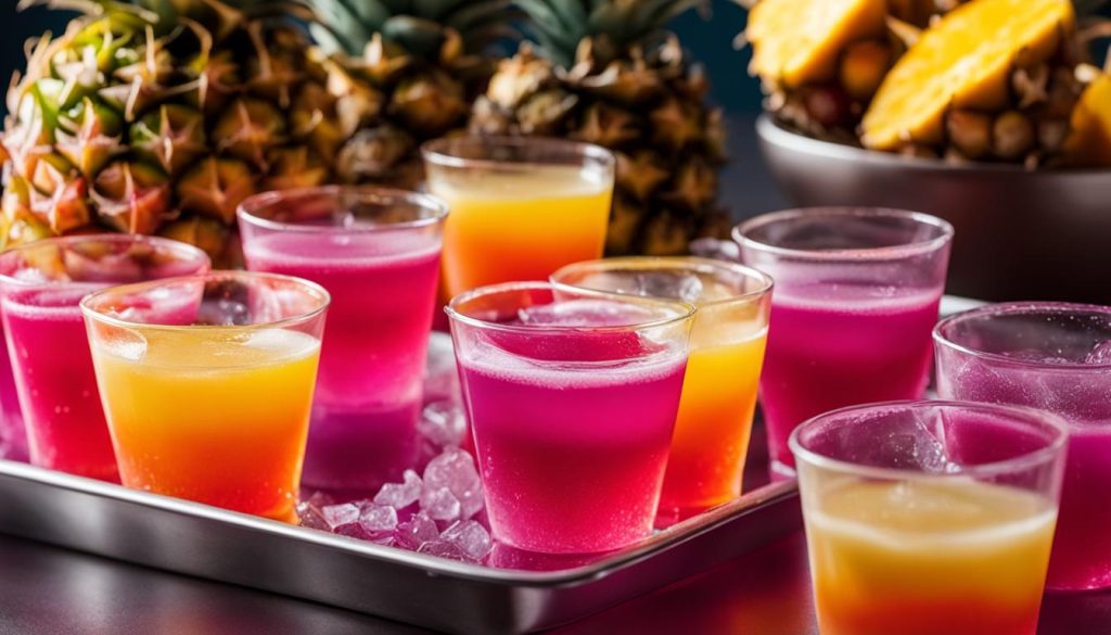 tropical Jell-O shots with coconut rum