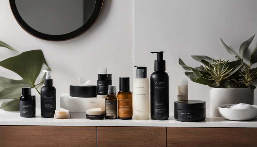 Men's skincare products selection