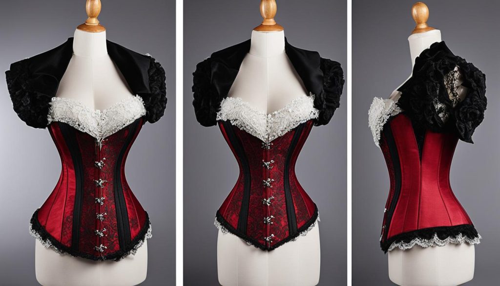 Elegant overbust corset showcasing steel boning