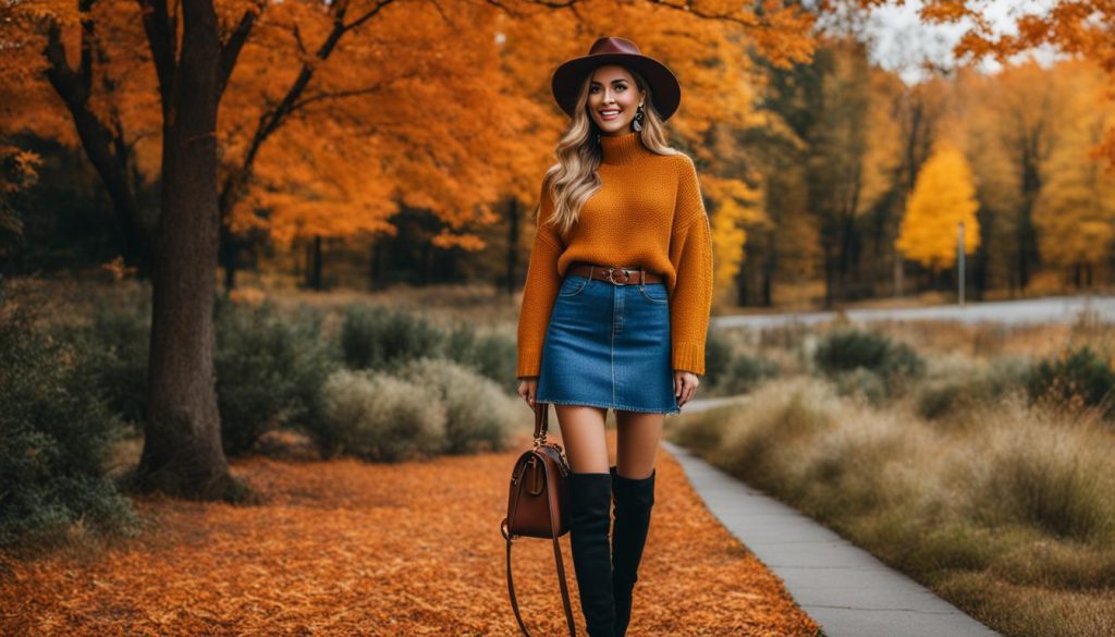 Stylish outfits with denim skirts