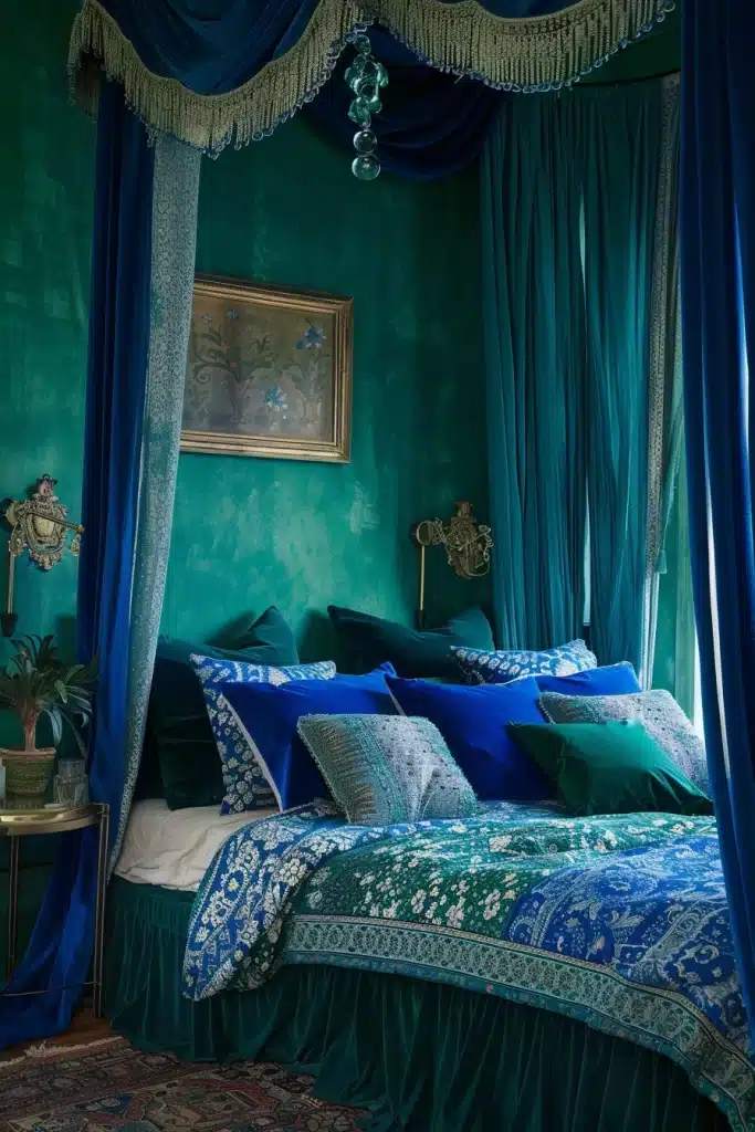 Emerald Green Boho Bedroom