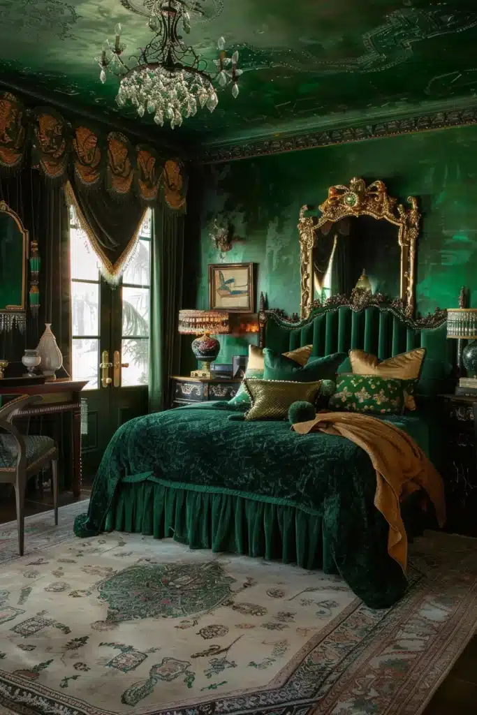 Emerald Green Boho Bedroom