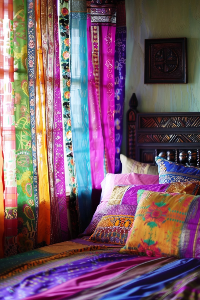 Bohemian Sari Silk Curtains