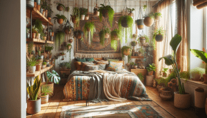 Boho Bedroom With Hanging Plant Ideas