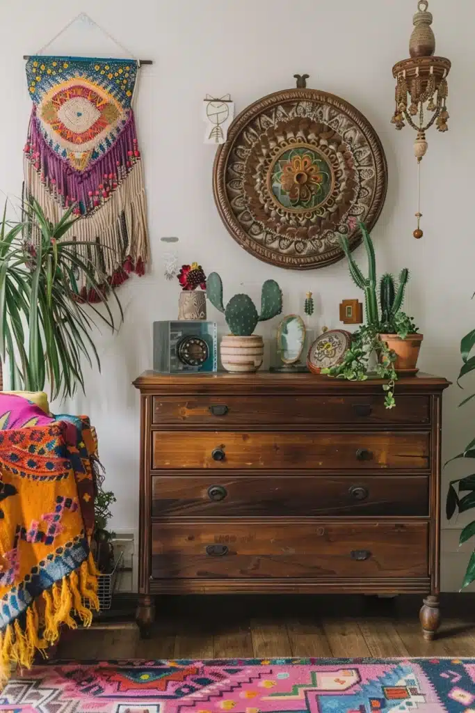 Boho Bedroom Dresser Decor