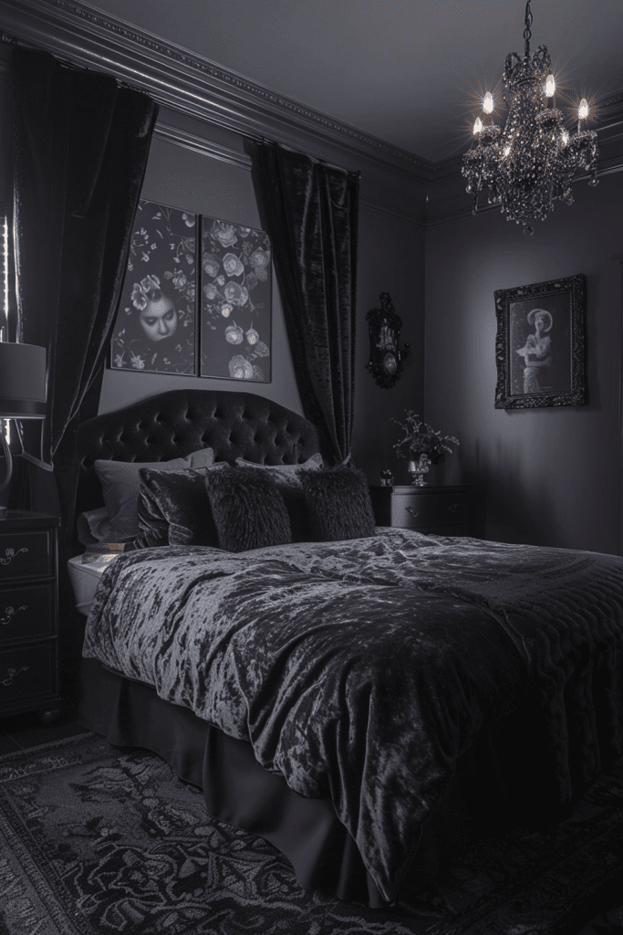Boho Noir Romance: Moody and Romantic Bedroom