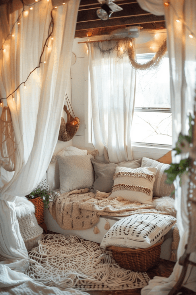 Boho Retreat in a Cozy Corner: Small Bedroom Idea