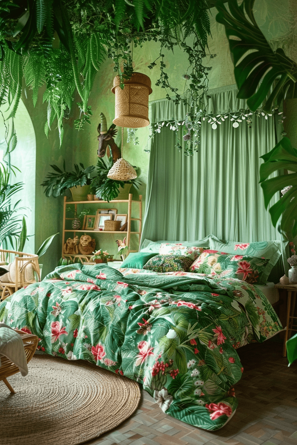 29 Jungle Themed Boho Bedroom Ideas - Courtneys World