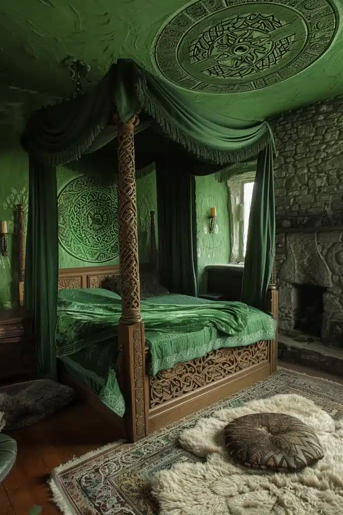 Emerald Green Boho Bedroom