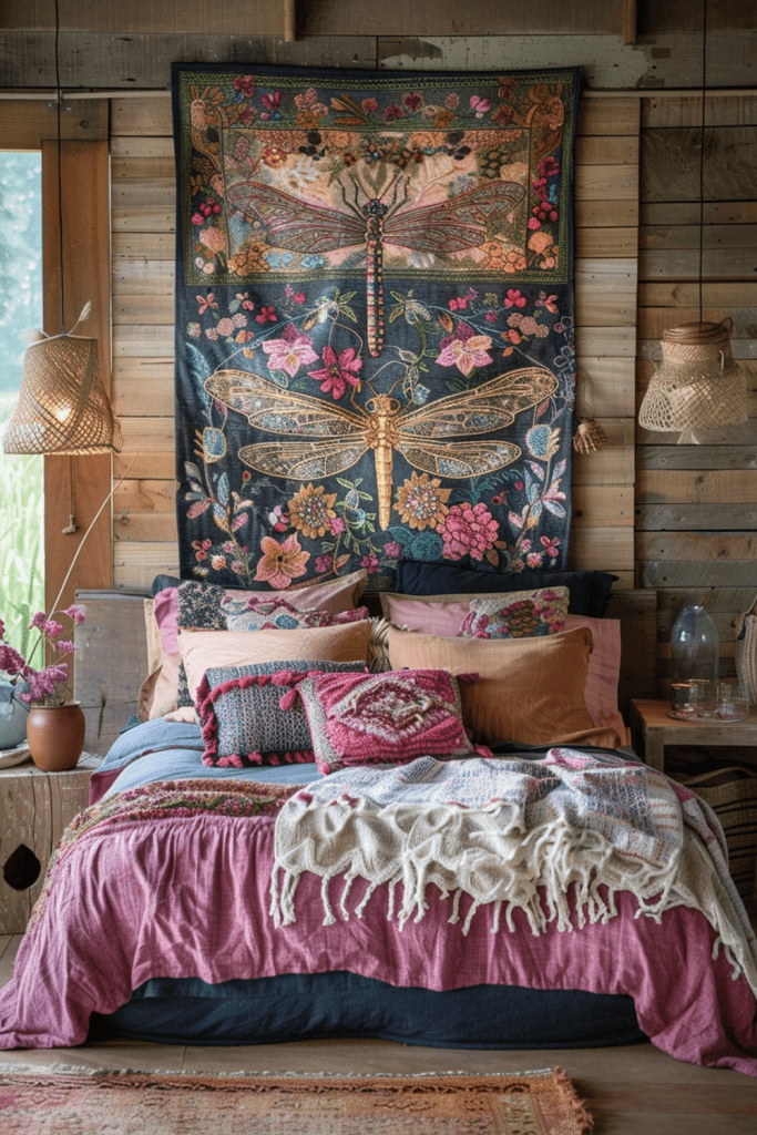 Dragonfly Tapestry Bedroom Retreat