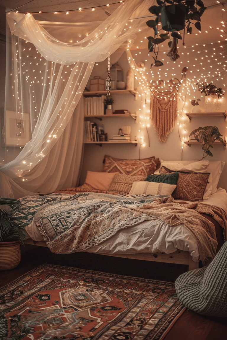 Image showcasing 29 Cozy Boho Style Bedroom Ideas - Courtneys World
