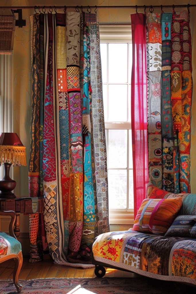 Eclectic Patchwork Curtain Panels