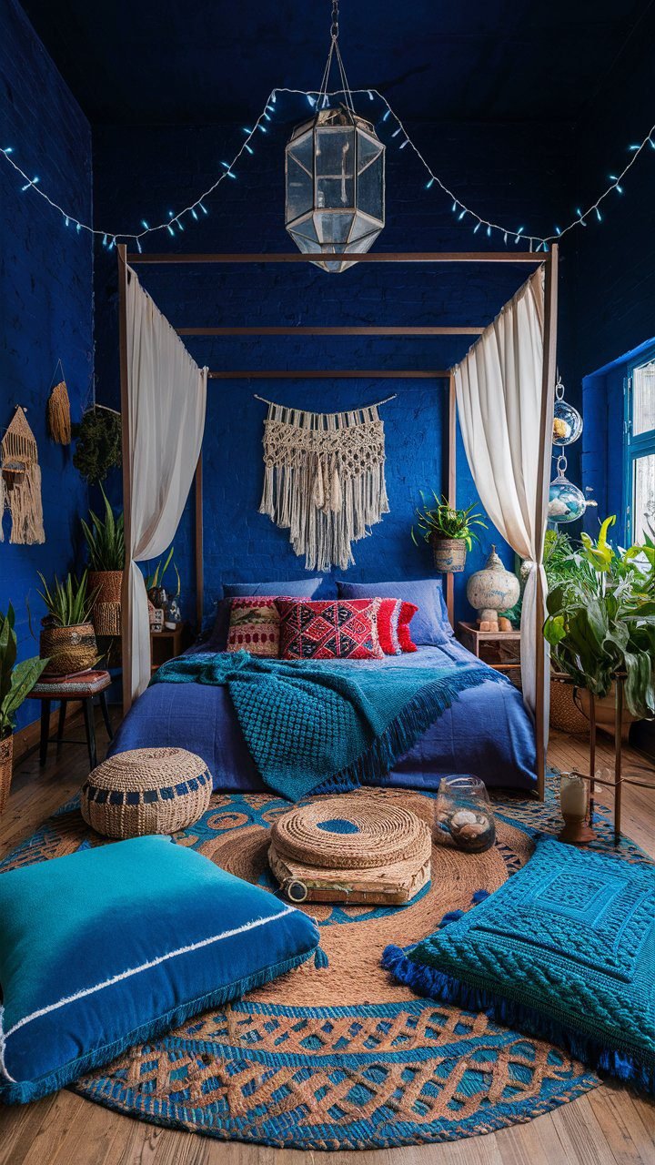 29 Blue Boho Bedroom Ideas - Courtneys World