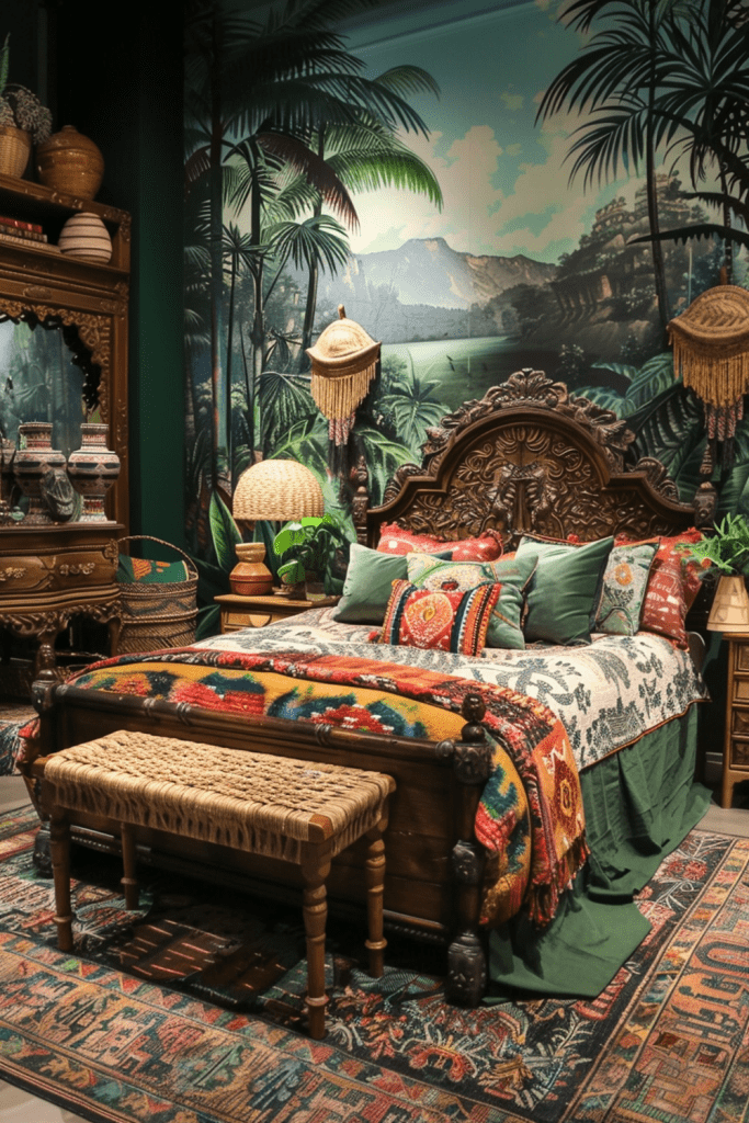 Exotic Eclecticism: Boho Bedroom Jungle Vibe