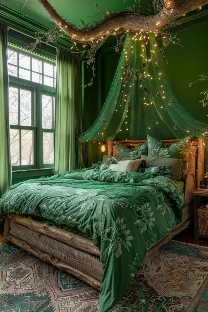 Emerald Green Boho Bedroom