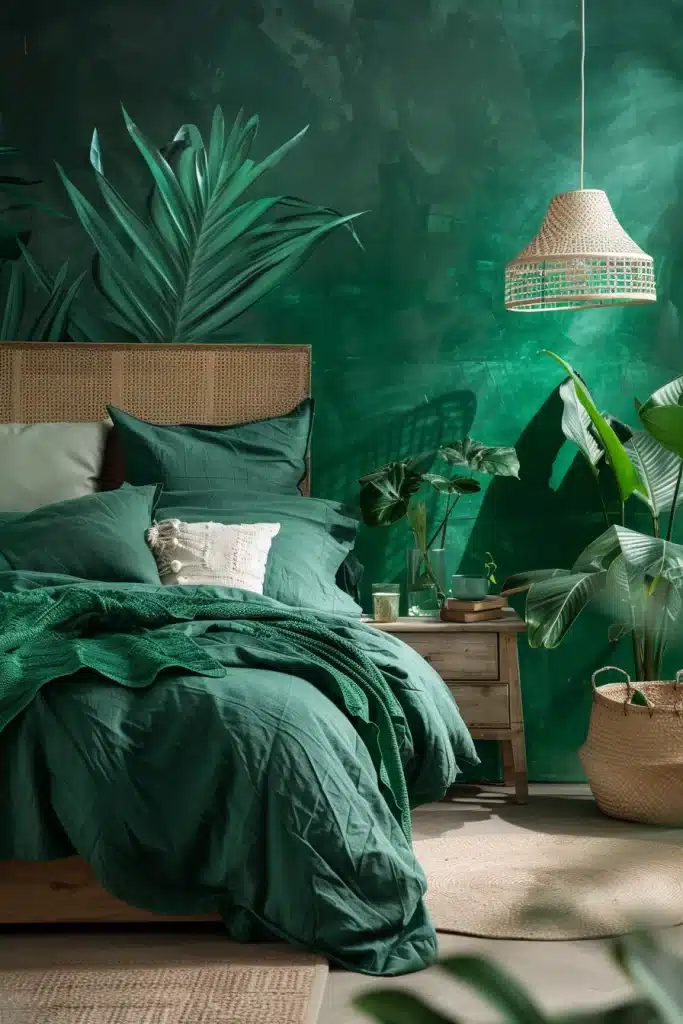 Emerald Green Boho Bedroom