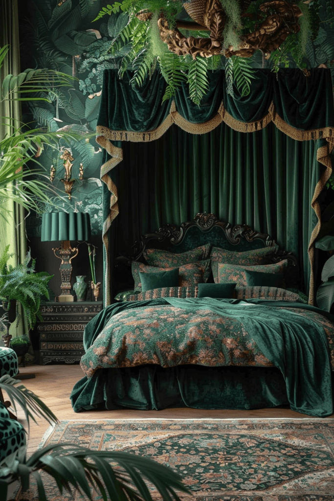 Lush Leafy Luxe: Boho Bedroom Jungle Vibes