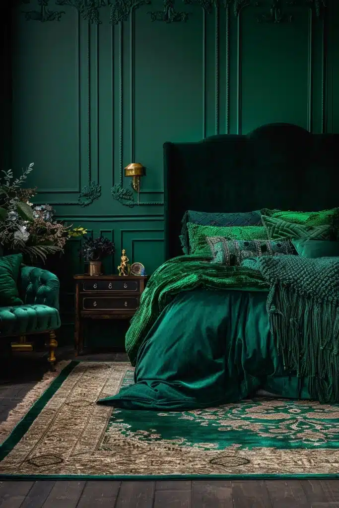 Emerald Green Boho Bedroom